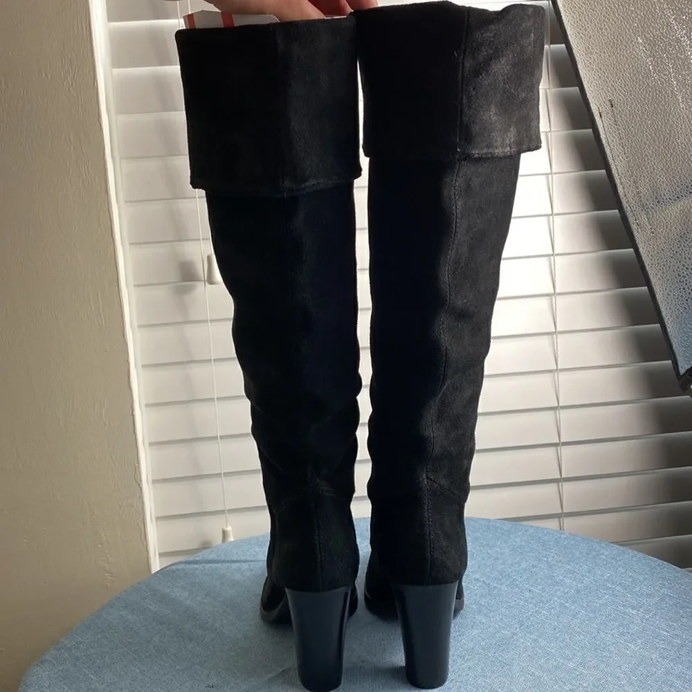 Nine West black over-the-knee heeled boots size 6.5
